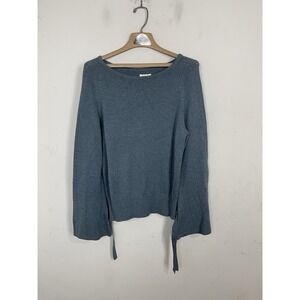 Sundance Women Sweater Medium Fairy Bows Feminine Supima Old Money Wool Blue